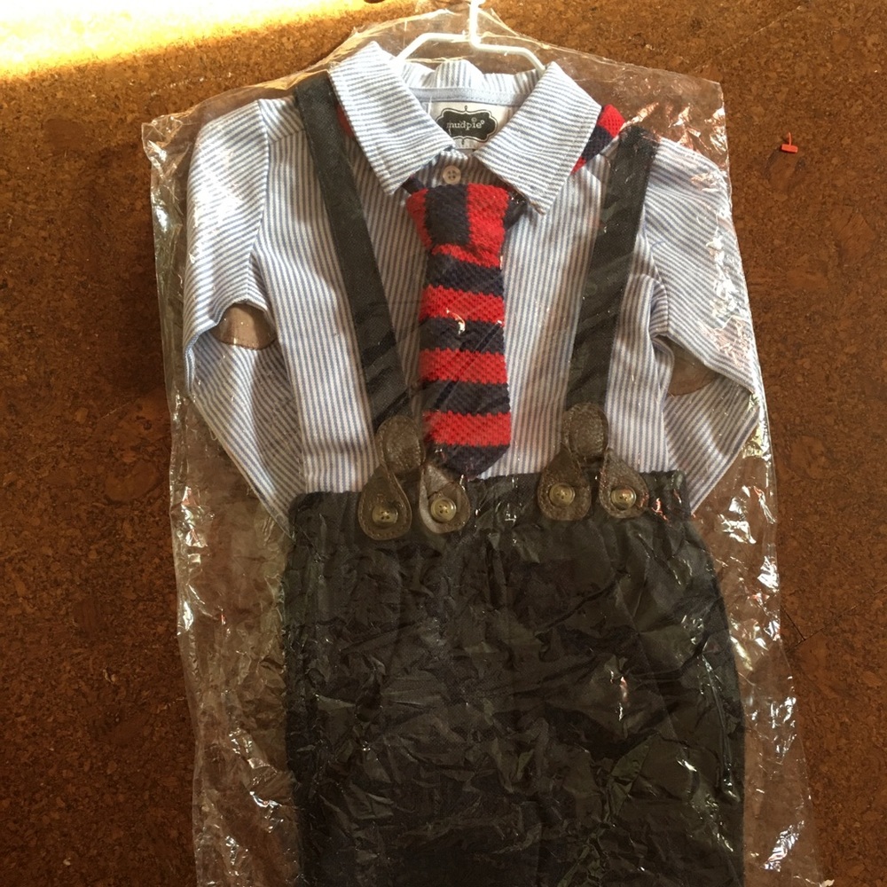 Mudpie Toddler Suspender Pant set